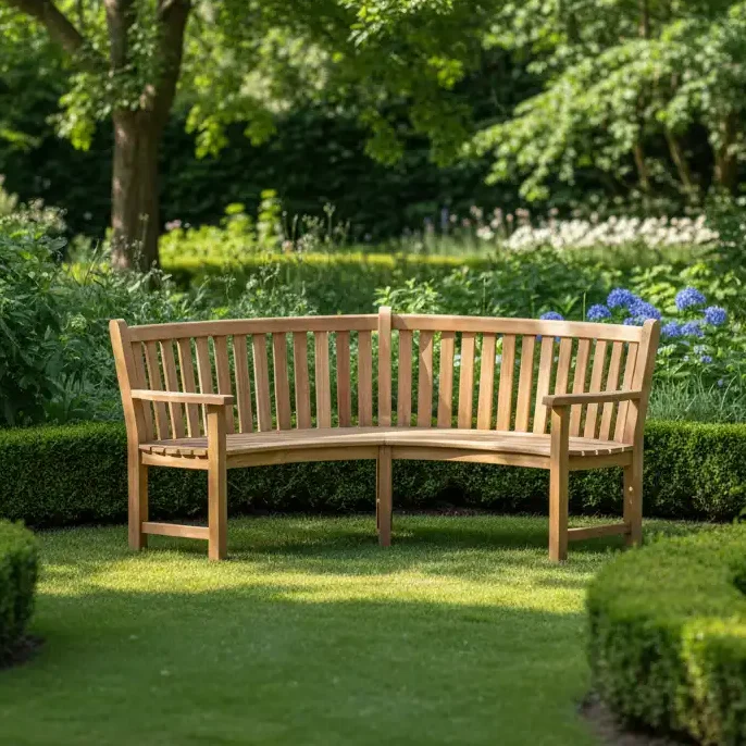 CURVED BENCH WITH ARM