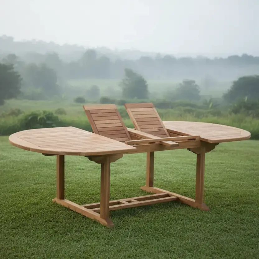 OVAL DOUBLE EXTEND TABLE 110X210-300 CM