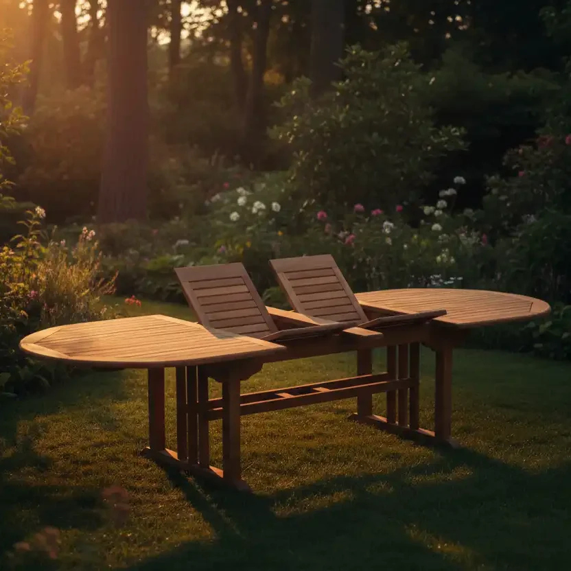 OVAL DOUBLE EXTEND TABLE 120X210-300X75 CM