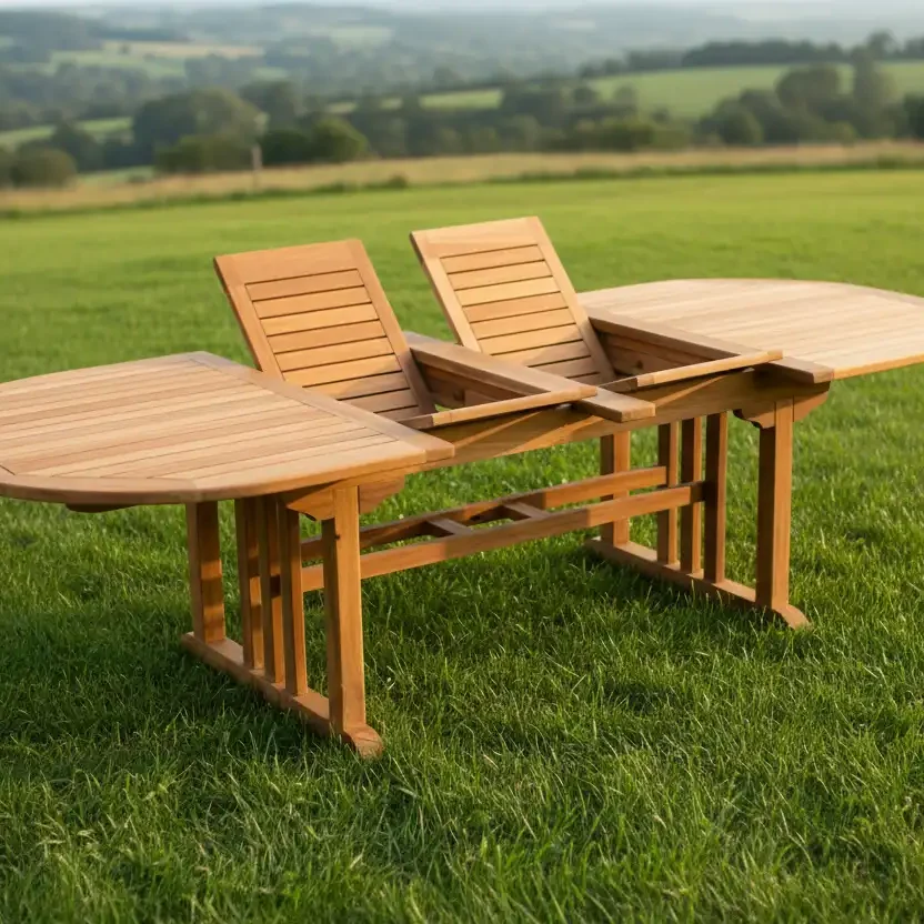 OVAL EXTEND TABLE 110X190-270 ( DOUBLE LEAF )