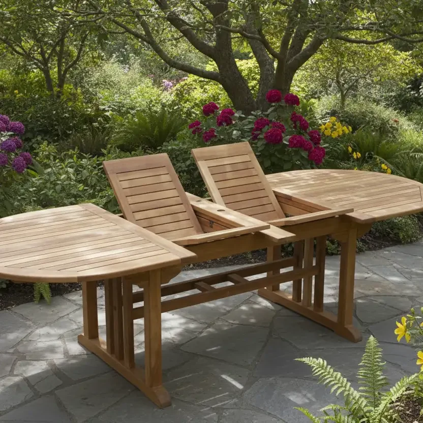 OVAL EXTEND TABLE 120X190-270 CM ( DOUBLE LEAF )