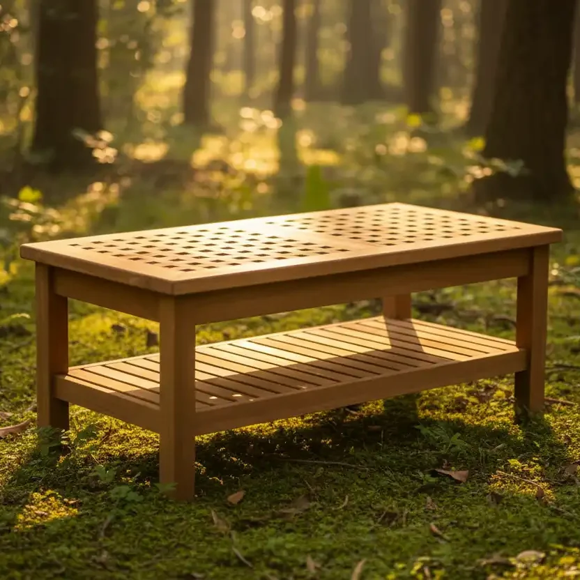 RECTA COFFEE TABLE WITH RACK 50X100X45 CM