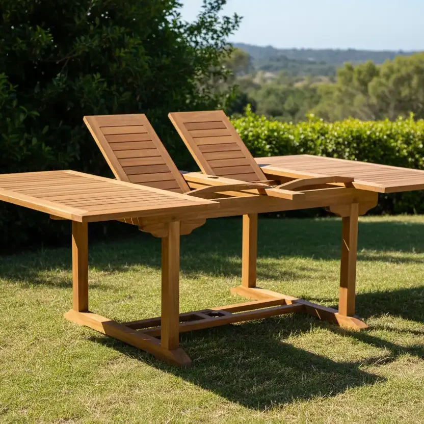 RECTA DOUBLE EXT TABLE 110X210-300X75 CM